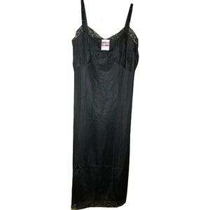 Sans Souci NWT Black Vintage Slip with Lace Detailing
